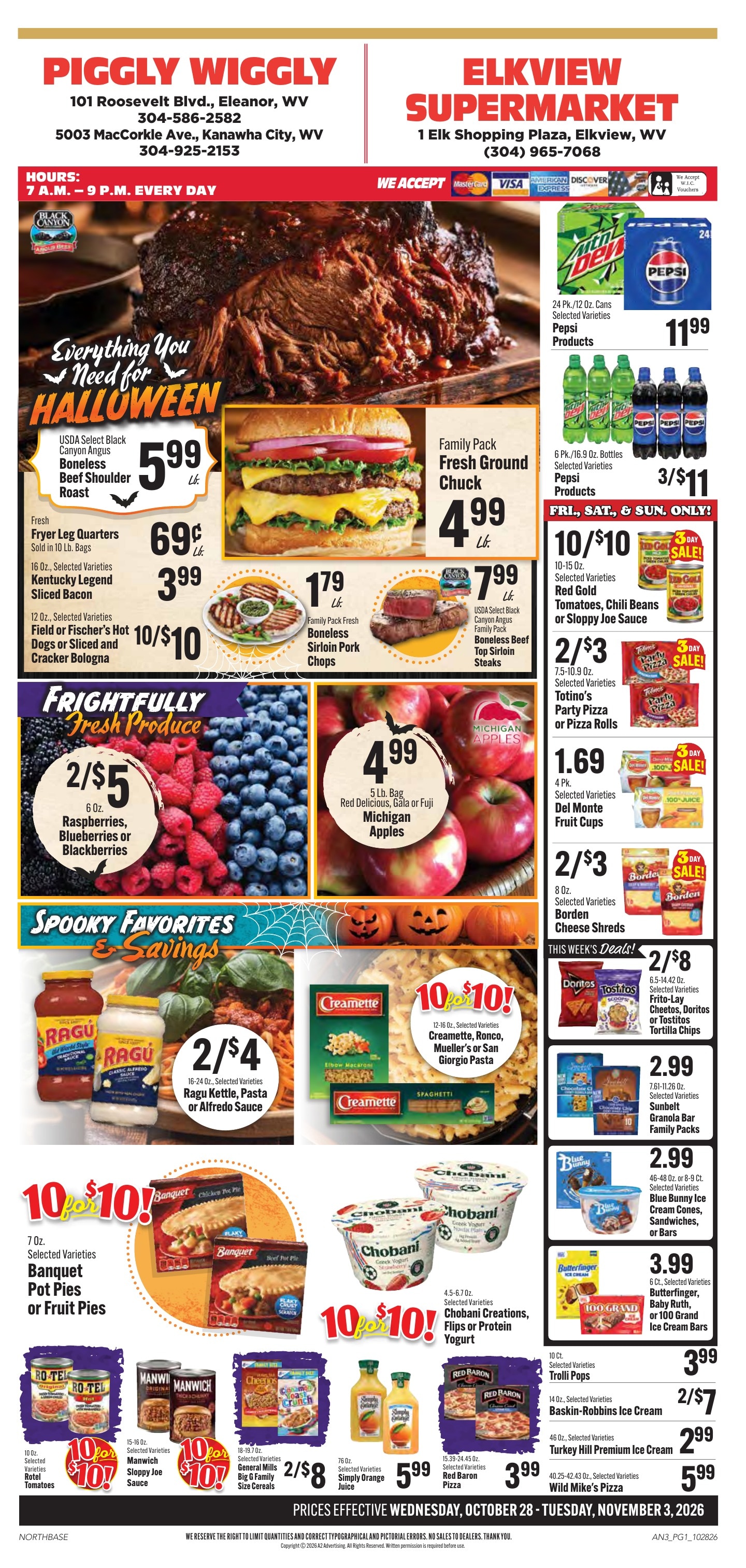Elkview Supermarket Weekly Ad October 28 - November 3, 2026