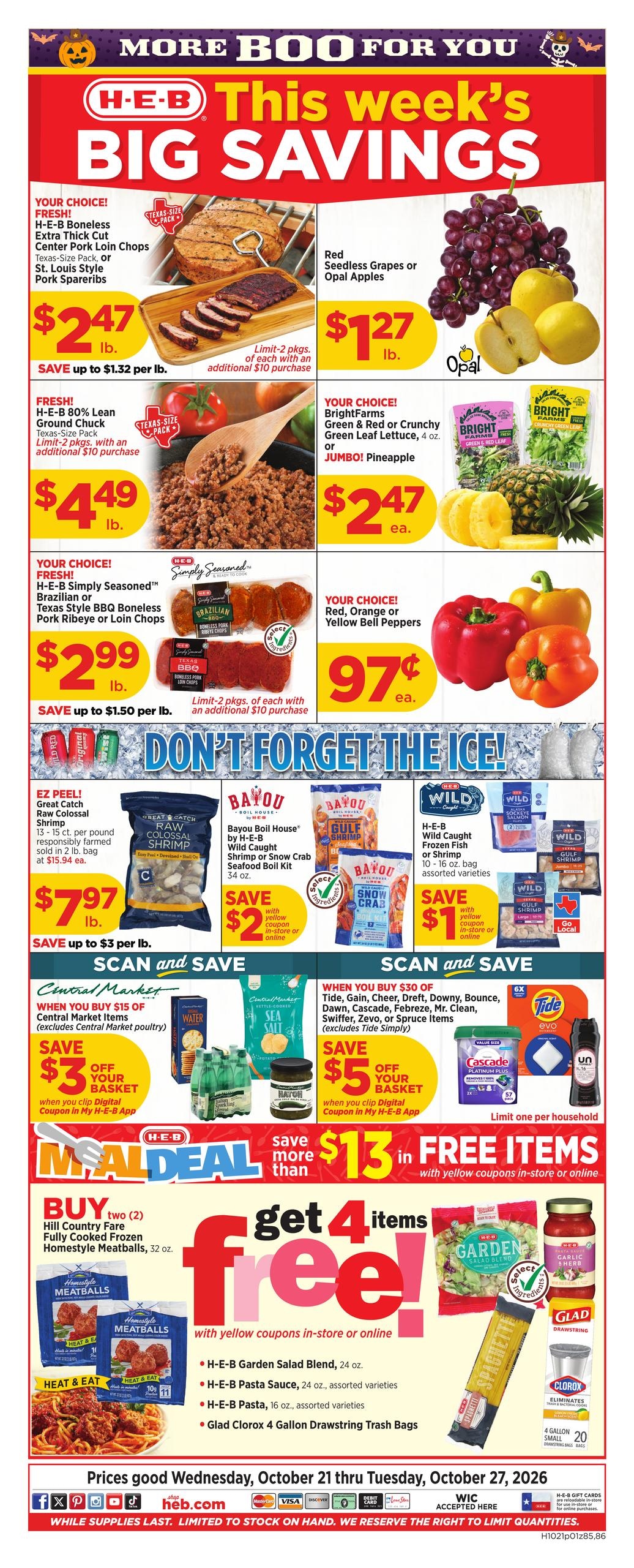 H-E-B (Santa Fe Area, TX) Weekly Ad October 21 - 27, 2026