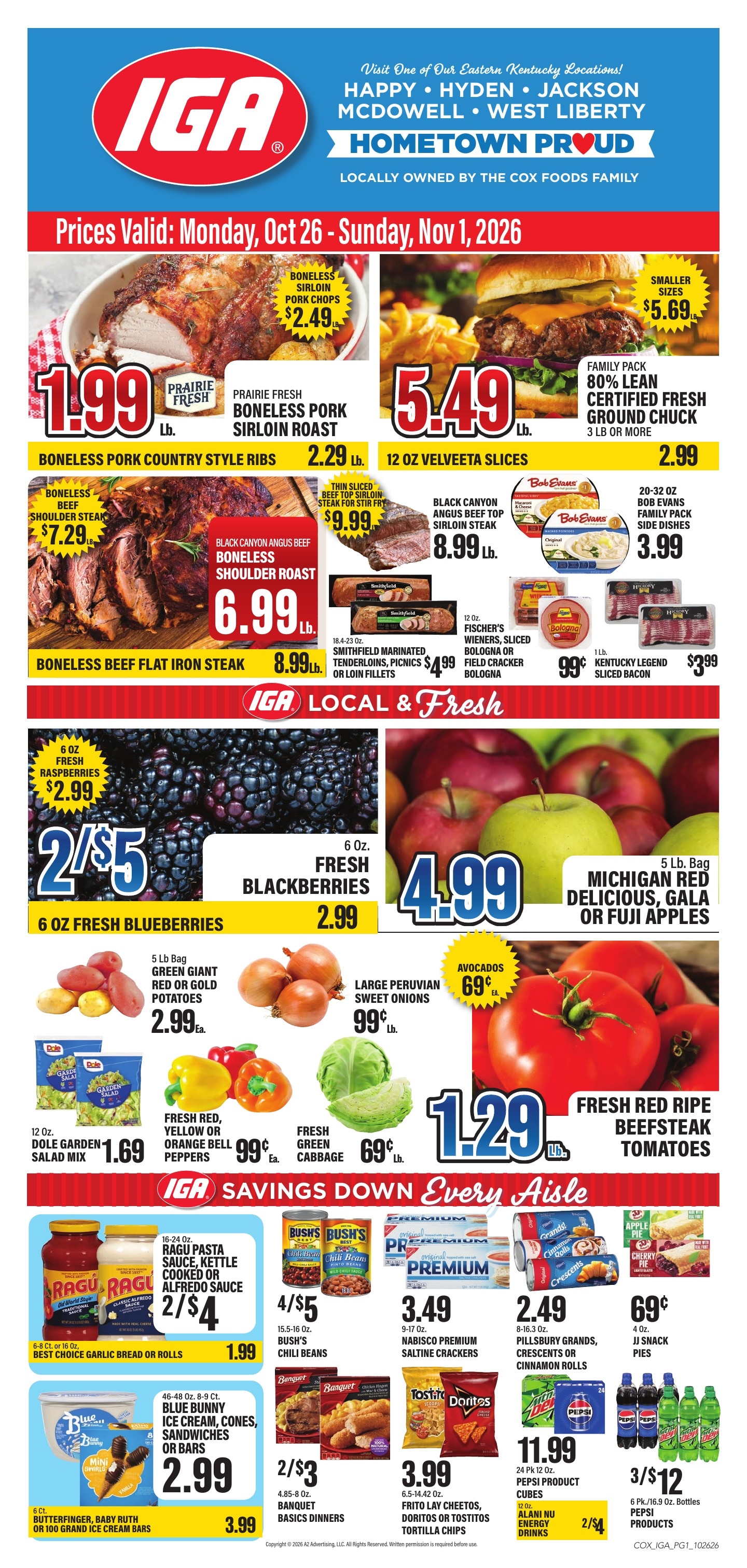 Cox Foods IGA Weekly Ad October 26 - November 1, 2026