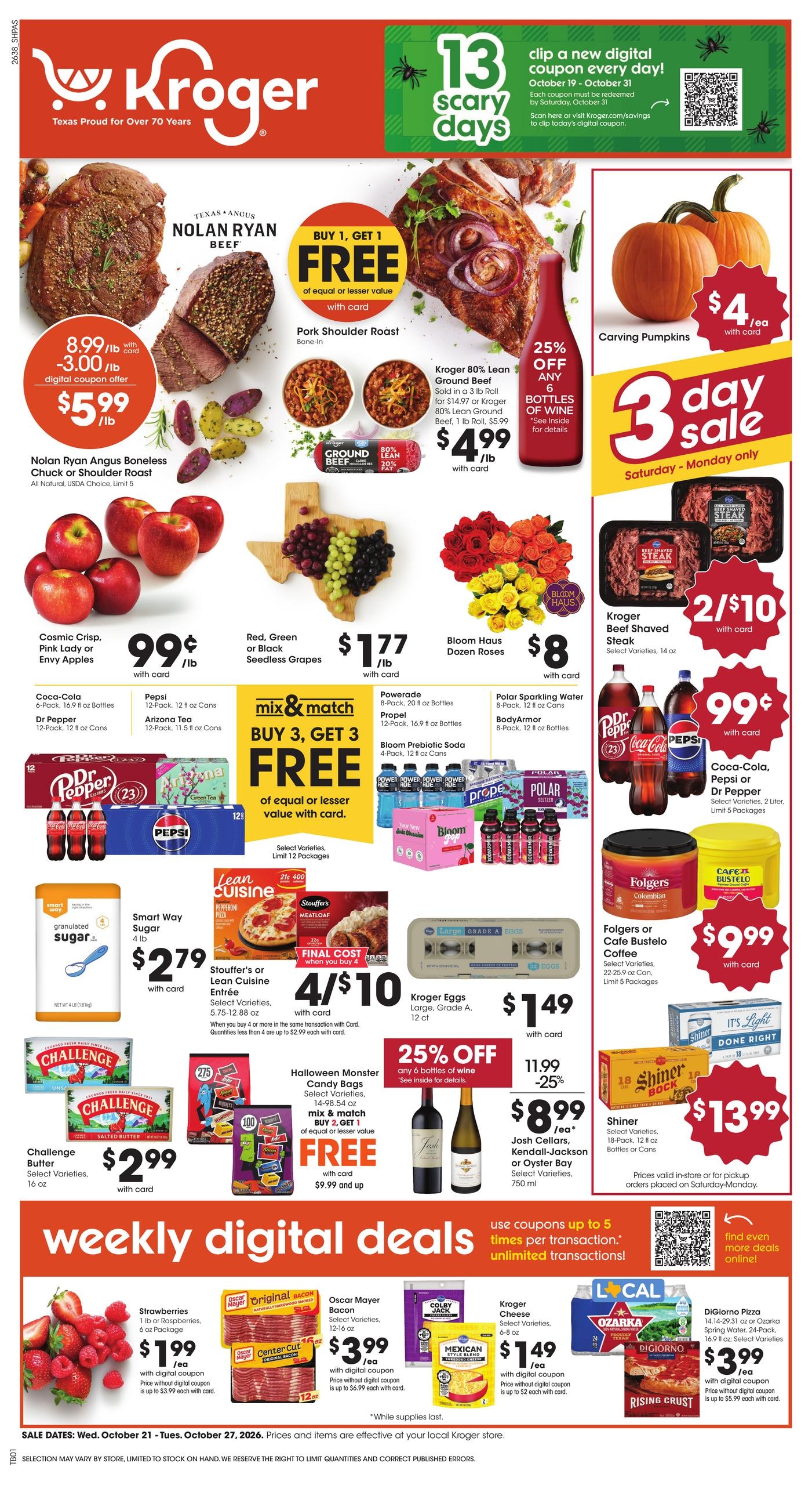 Kroger (Bellaire-Houston Area, TX) Weekly Ad October 21 - 27, 2026
