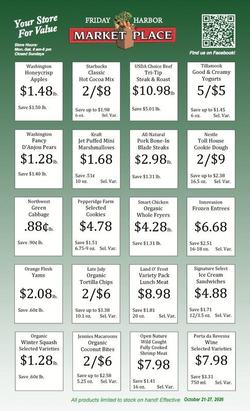 Friday Harbor Marketplace Weekly Ad October 21 - 27, 2026