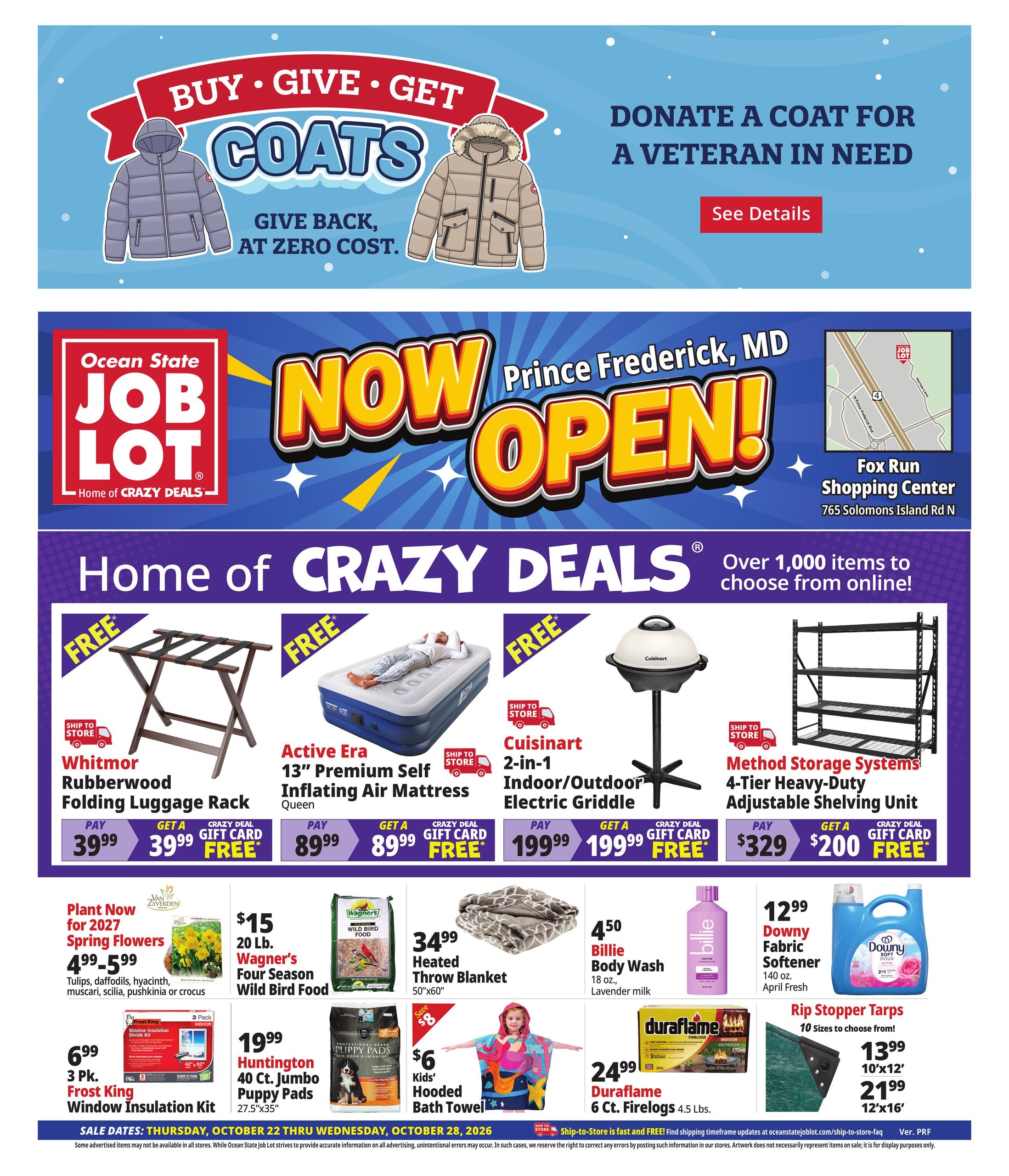 Ocean State Job Lot (Washington Area, DC) Weekly Ad October 22 - 28, 2026