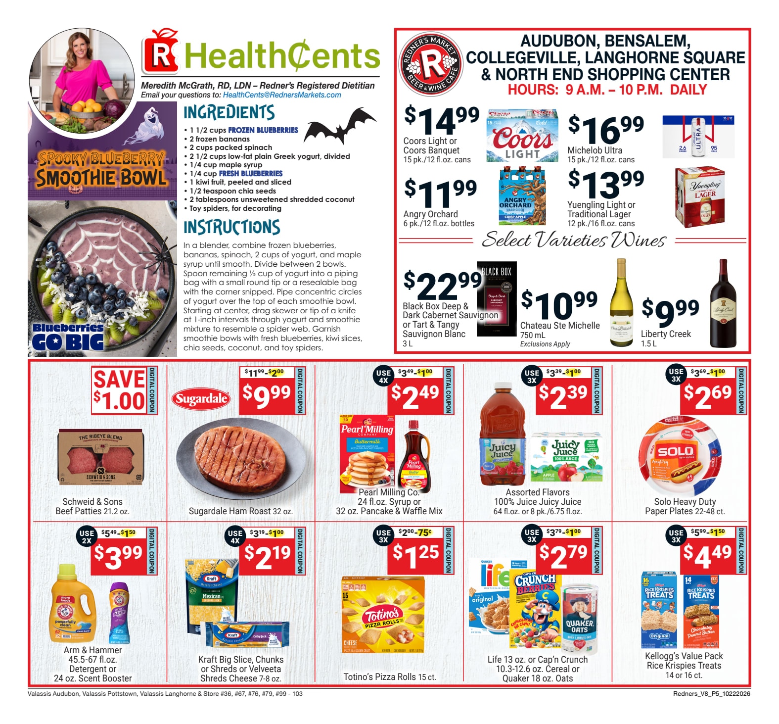 Redner's Markets (Audubon and other locations, PA) Weekly Ad October 22 - 28, 2026
