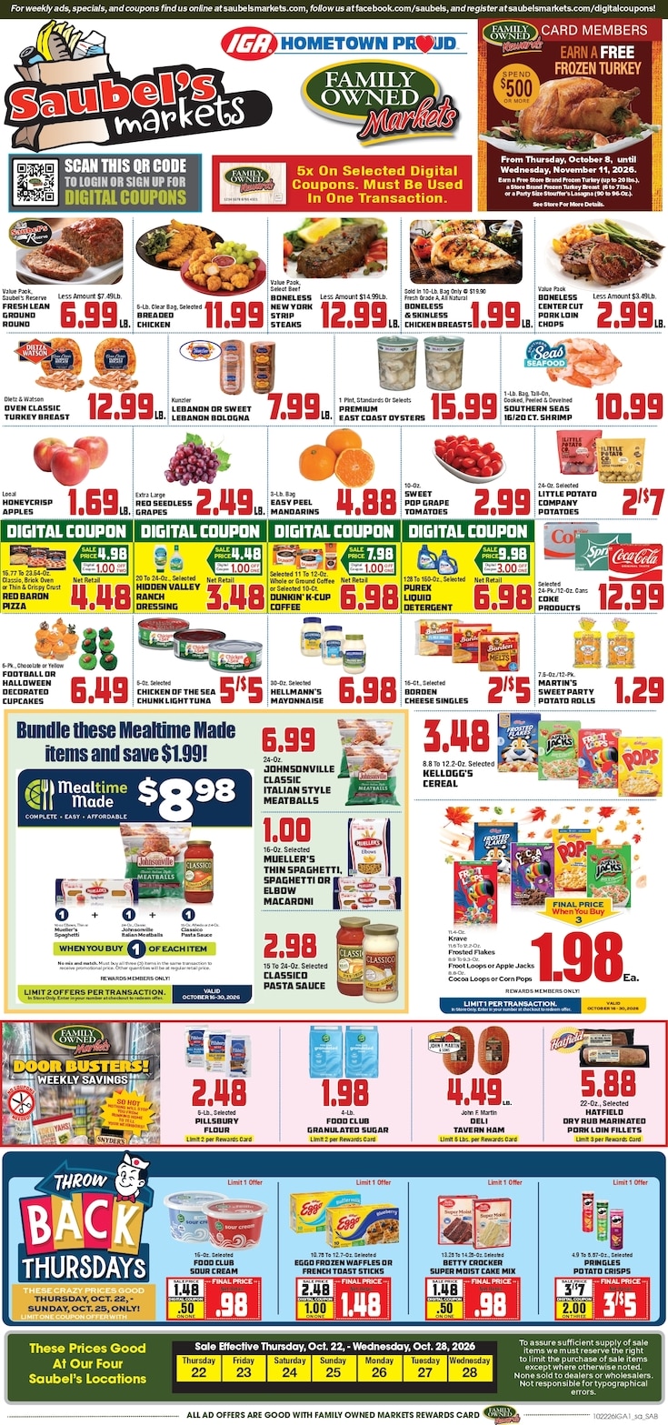 Saubel's Markets Weekly Ad October 22 - 28, 2026