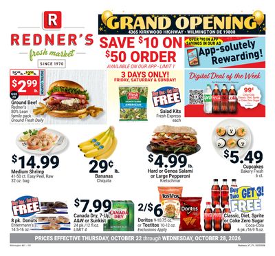 Redner's Markets (Wilmington, DE) Weekly Ad October 22 - 28, 2026