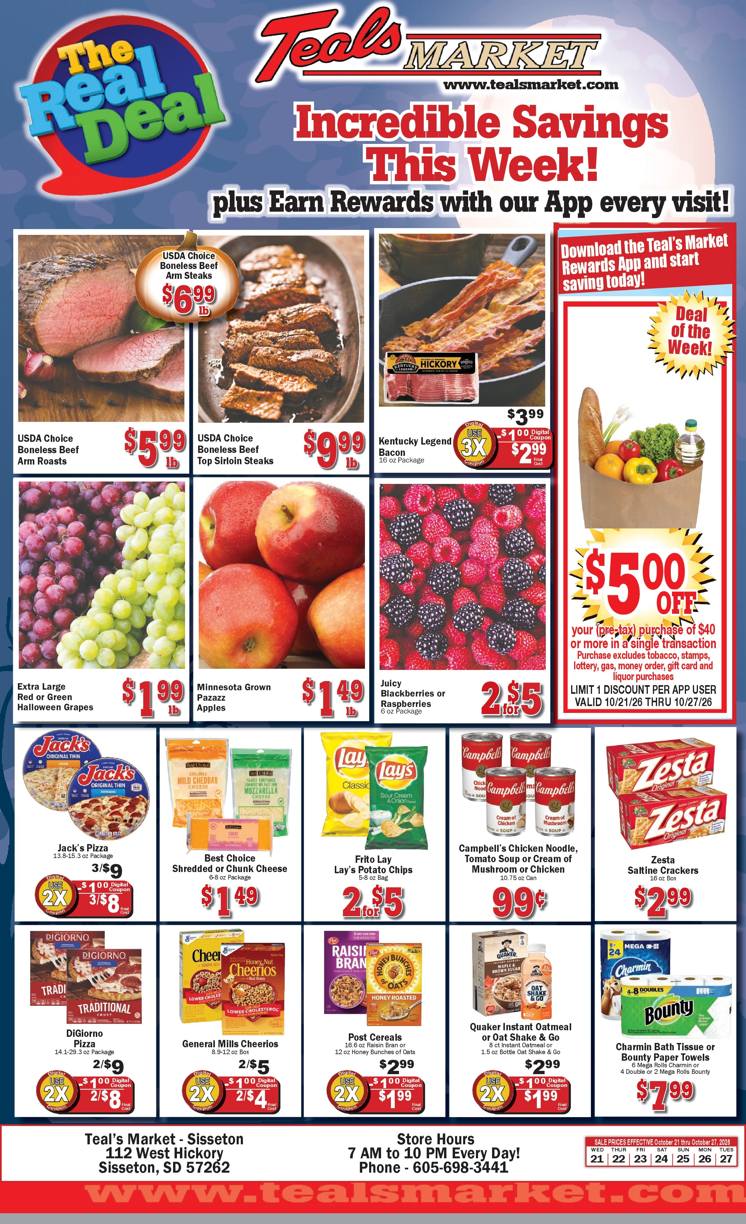 Teal's Market (Sisseton, SD) Weekly Ad October 21 - 27, 2026