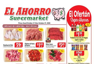El Ahorro Supermarket (Bellaire Area, TX) Weekly Ad October 21 - 27, 2026