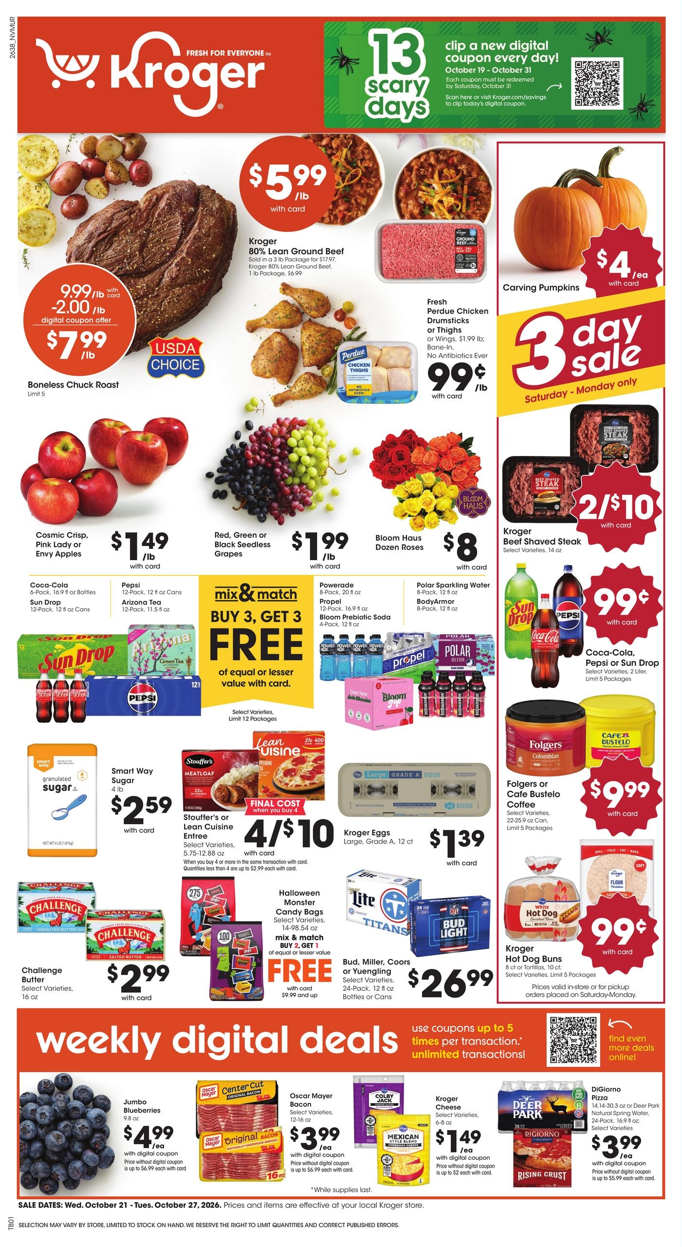 Kroger (Bradyville-Murfreesboro Area, TN) Weekly Ad October 21 - 27, 2026