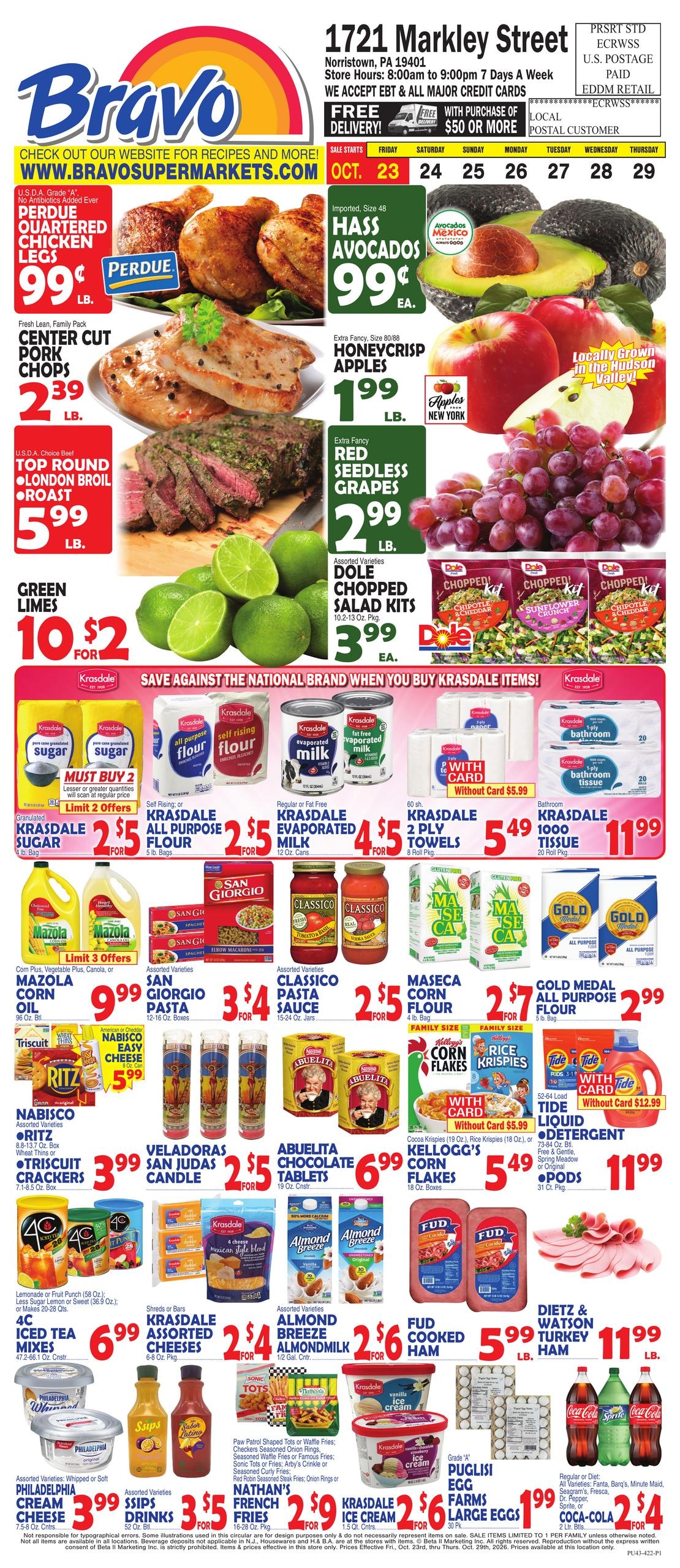 Bravo Supermarket (Valley Forge Area, PA) Weekly Ad October 23 - 29, 2026
