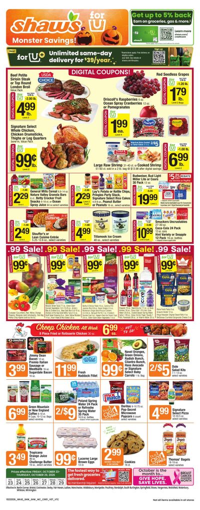 Shaw's (Derby Area, VT) Weekly Ad October 23 - 29, 2026