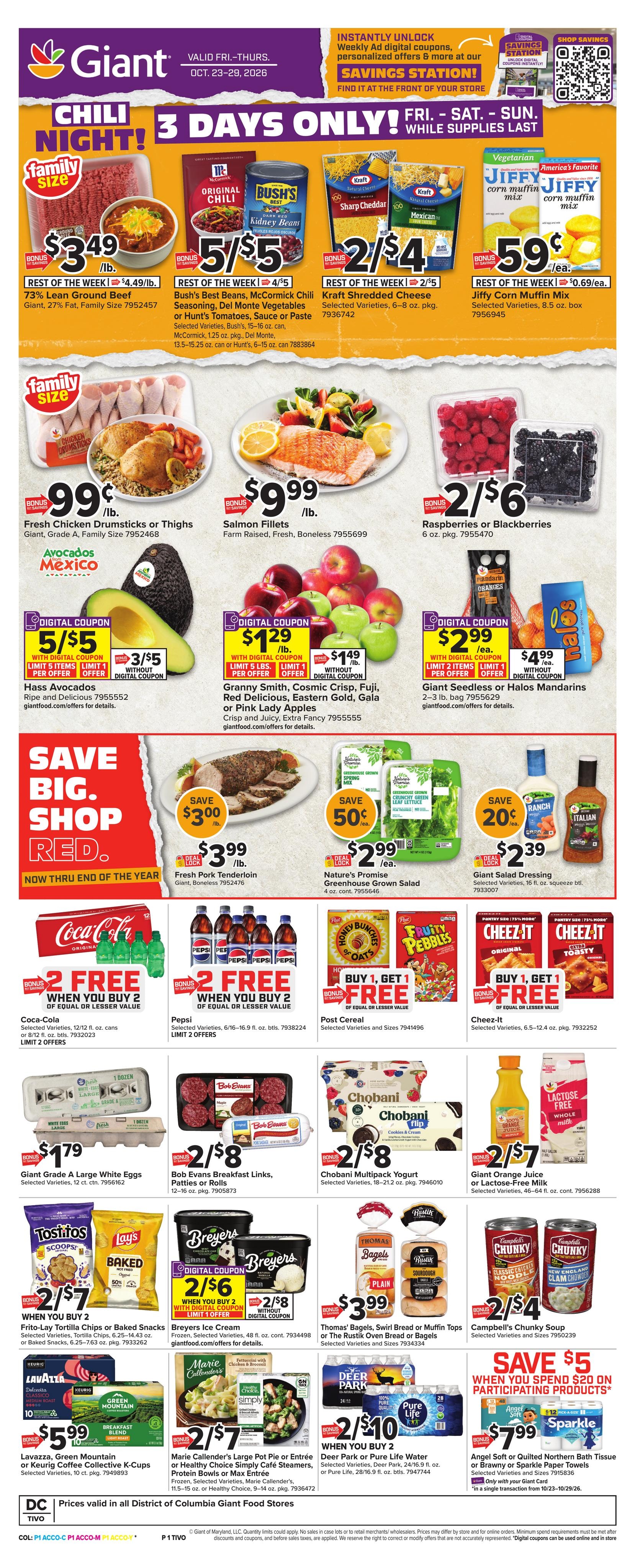 Giant Food (Washington Area, DC) Weekly Ad October 23 - 29, 2026