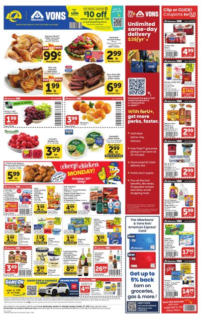 Vons (San Diego Area, CA) Weekly Ad October 21 - 27, 2026