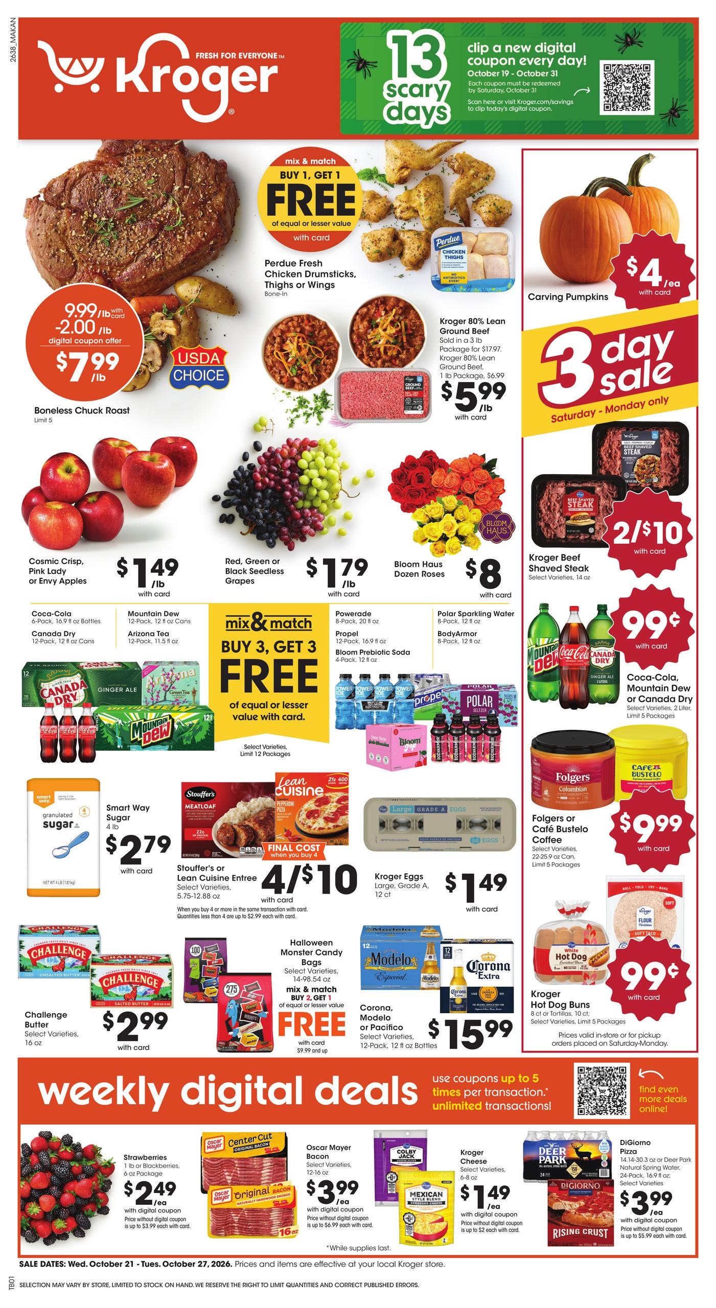 Kroger (Charleston Area, WV) Weekly Ad October 21 - 27, 2026
