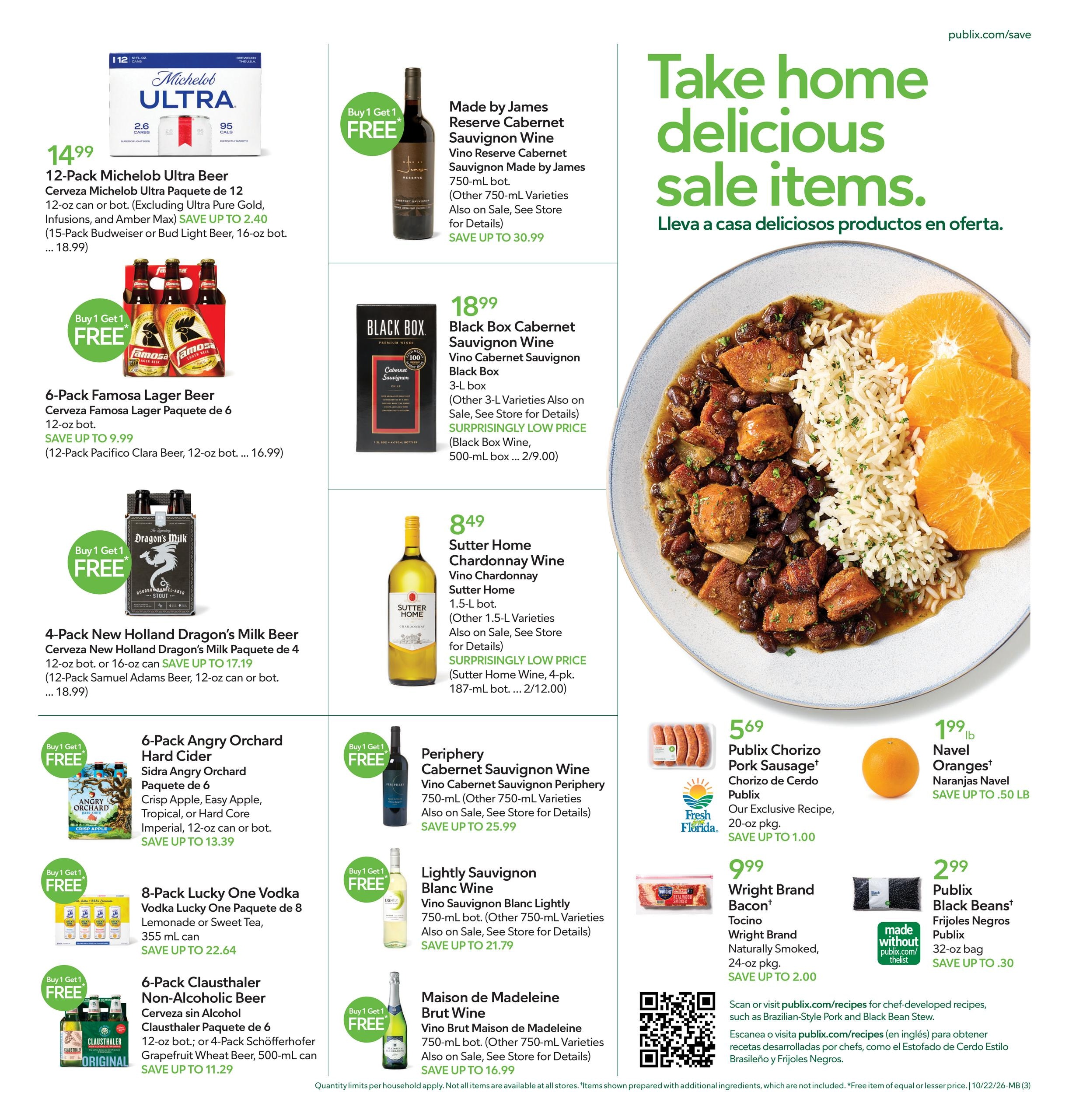Publix (Boca Raton Area, FL) Anuncio Semanal Español Weekly Ad October 22 - 28, 2026