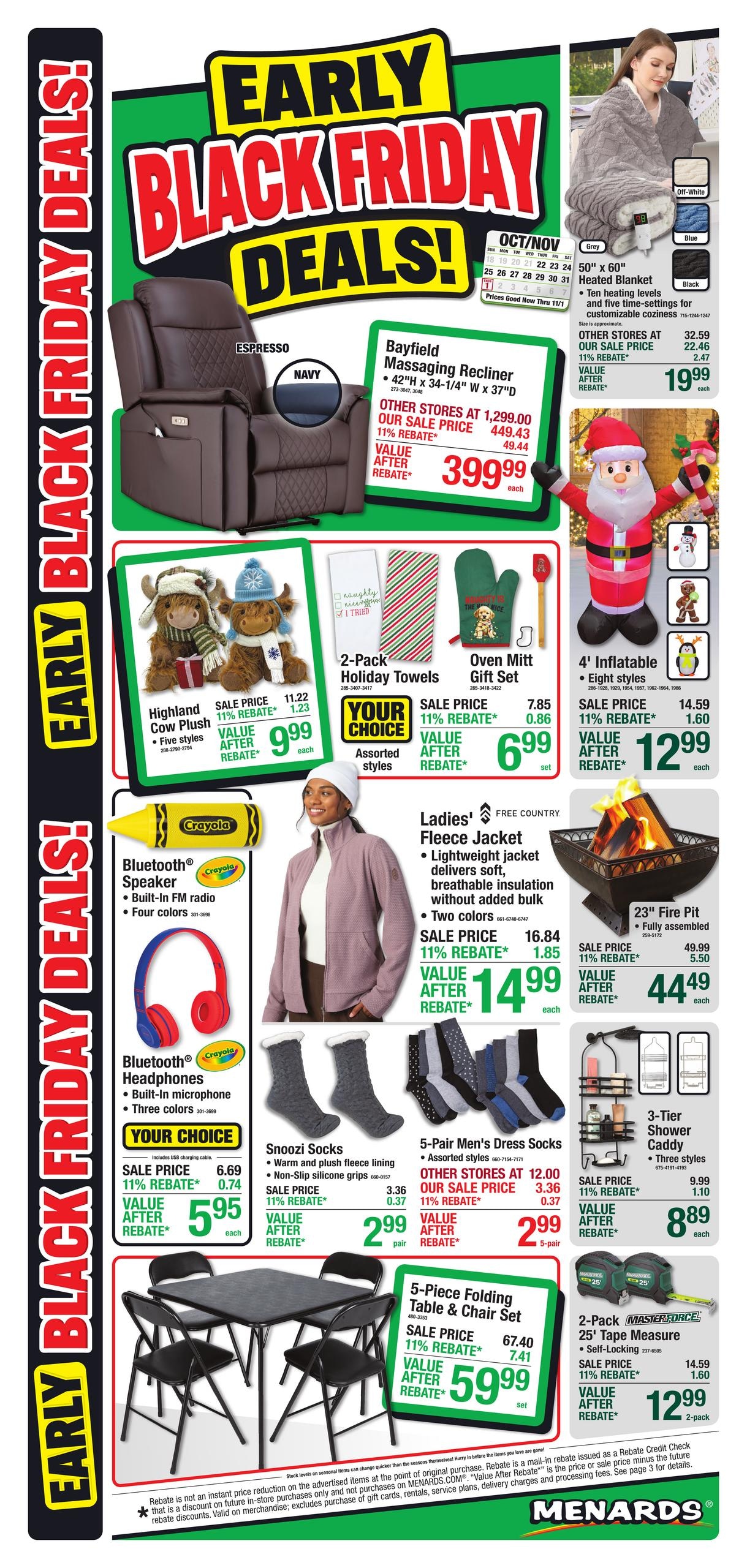 Menards Early Black Friday Deals! Weekly Ad October 21 - November 1, 2026