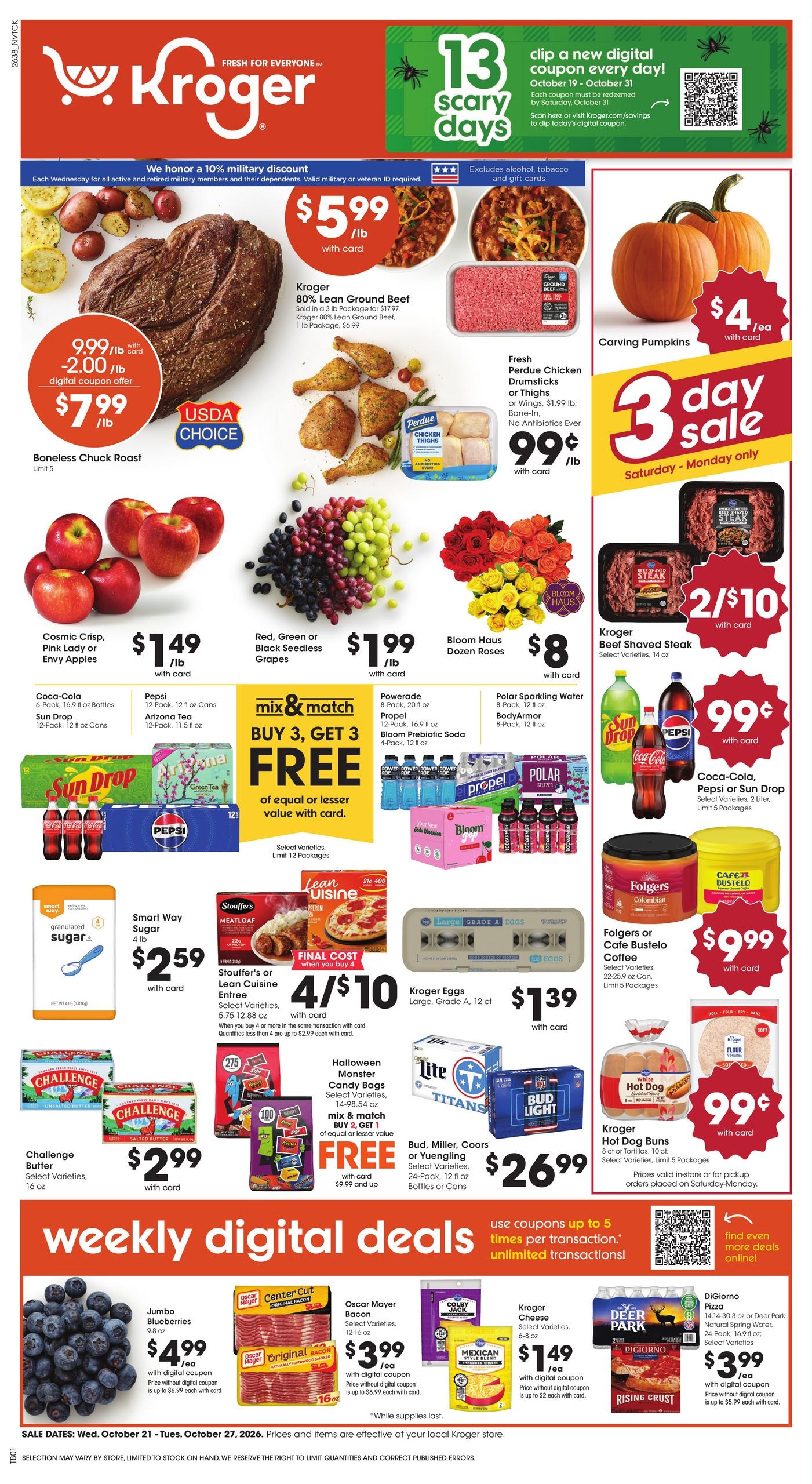 Kroger (Clarksville Area, TN) Weekly Ad October 21 - 27, 2026