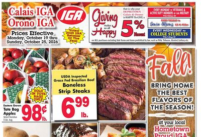 Calais IGA Weekly Ad October 22 - 28, 2026