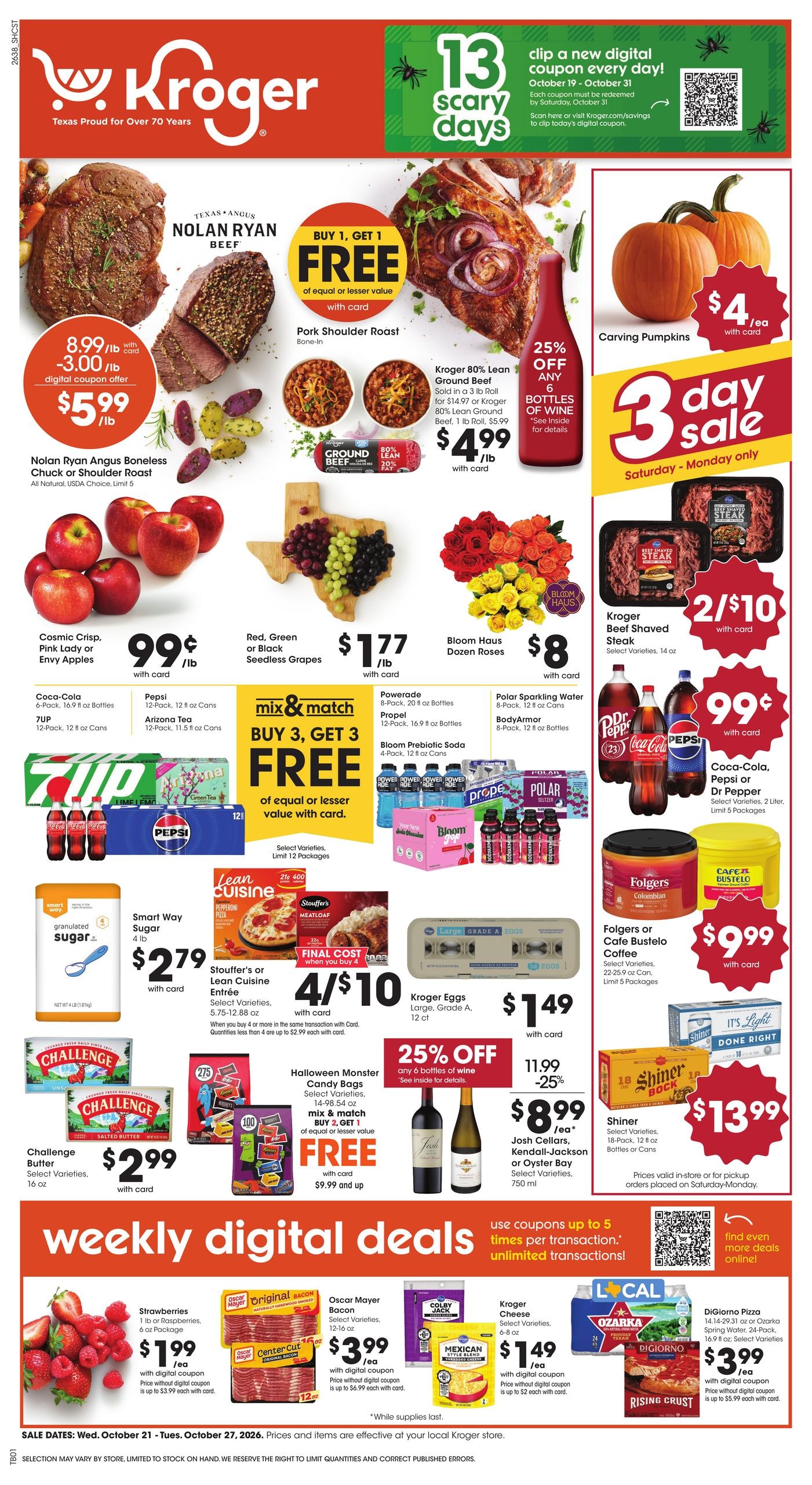 Kroger (College Station-Washington Area, TX) Weekly Ad October 21 - 27, 2026