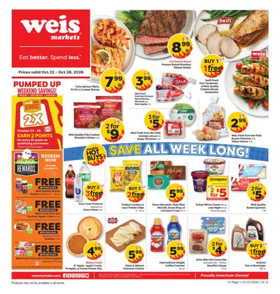 Weis Markets (Monroeville Area, NJ) Weekly Ad October 22 - 28, 2026