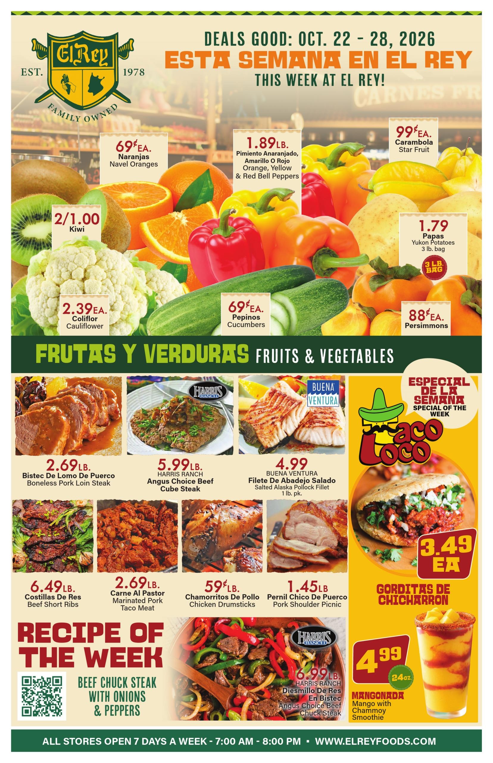 El Rey Foods Weekly Ad October 22 - 28, 2026