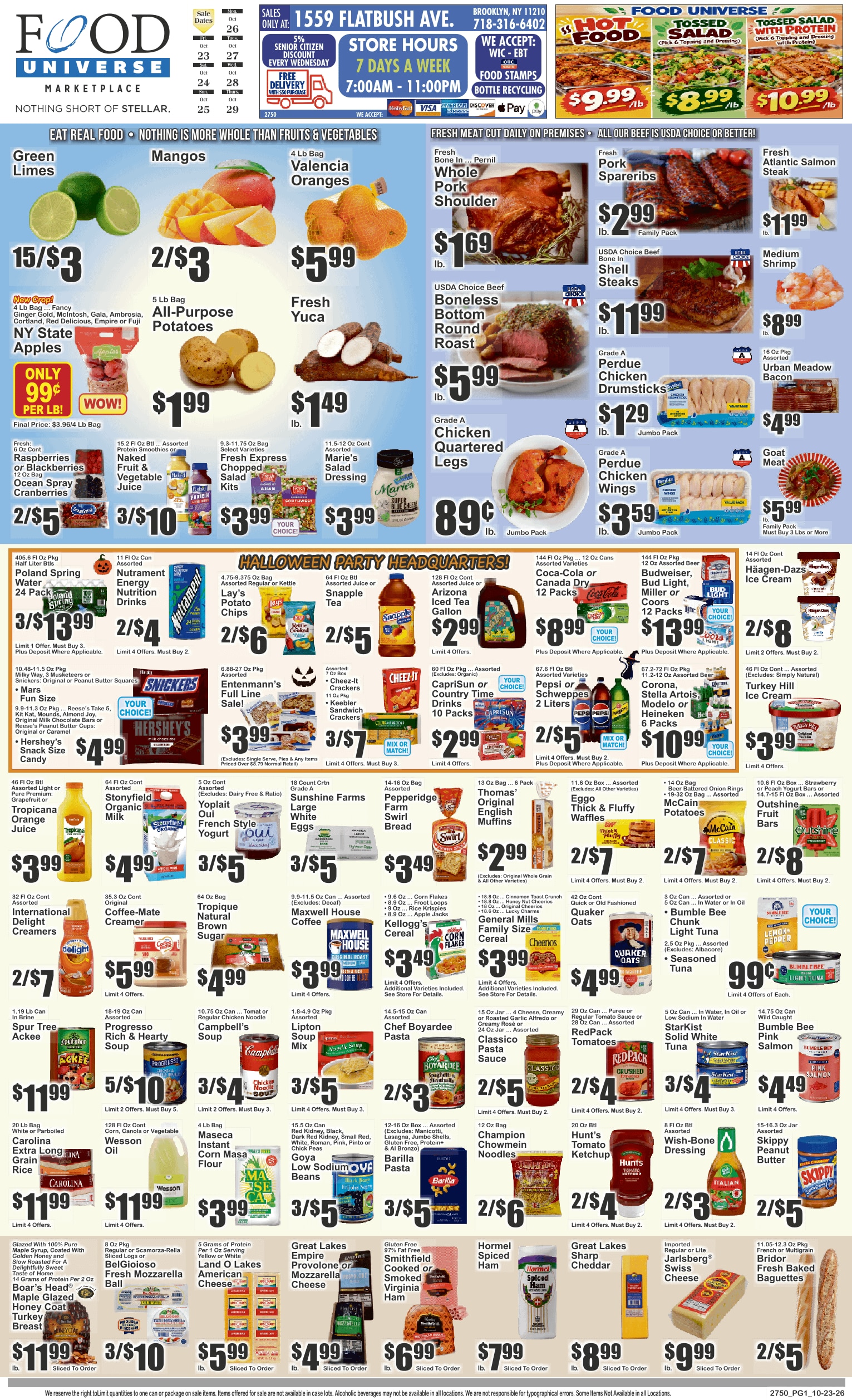 Food Universe (1559 Flatbush Avenue, Brooklyn, NY) 10/23 - 10/29 Preview Weekly Ad October 23 - 29, 2026
