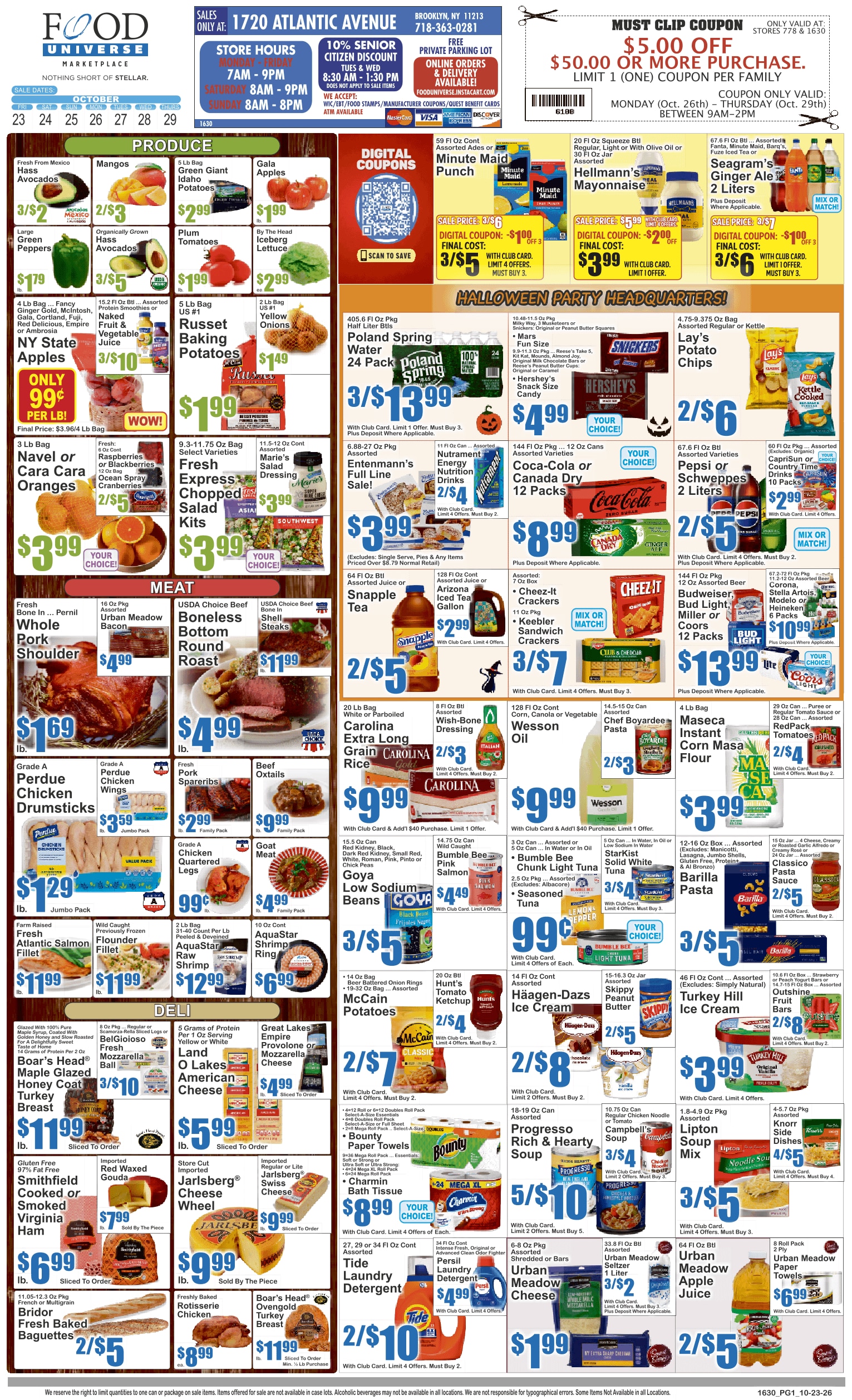Food Universe (1720 Atlantic Ave., Brooklyn, NY) 10/23 - 10/29 Preview Weekly Ad October 23 - 29, 2026