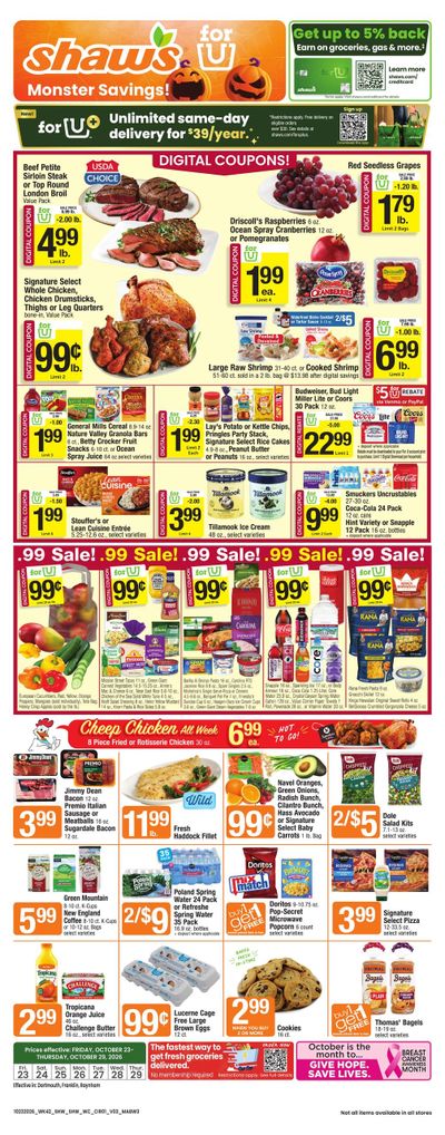 Shaw's (New Bedford Area, MA) Weekly Ad October 23 - 29, 2026