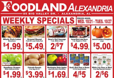 Alexandria Foodland Weekly Ad October 21 - 27, 2026