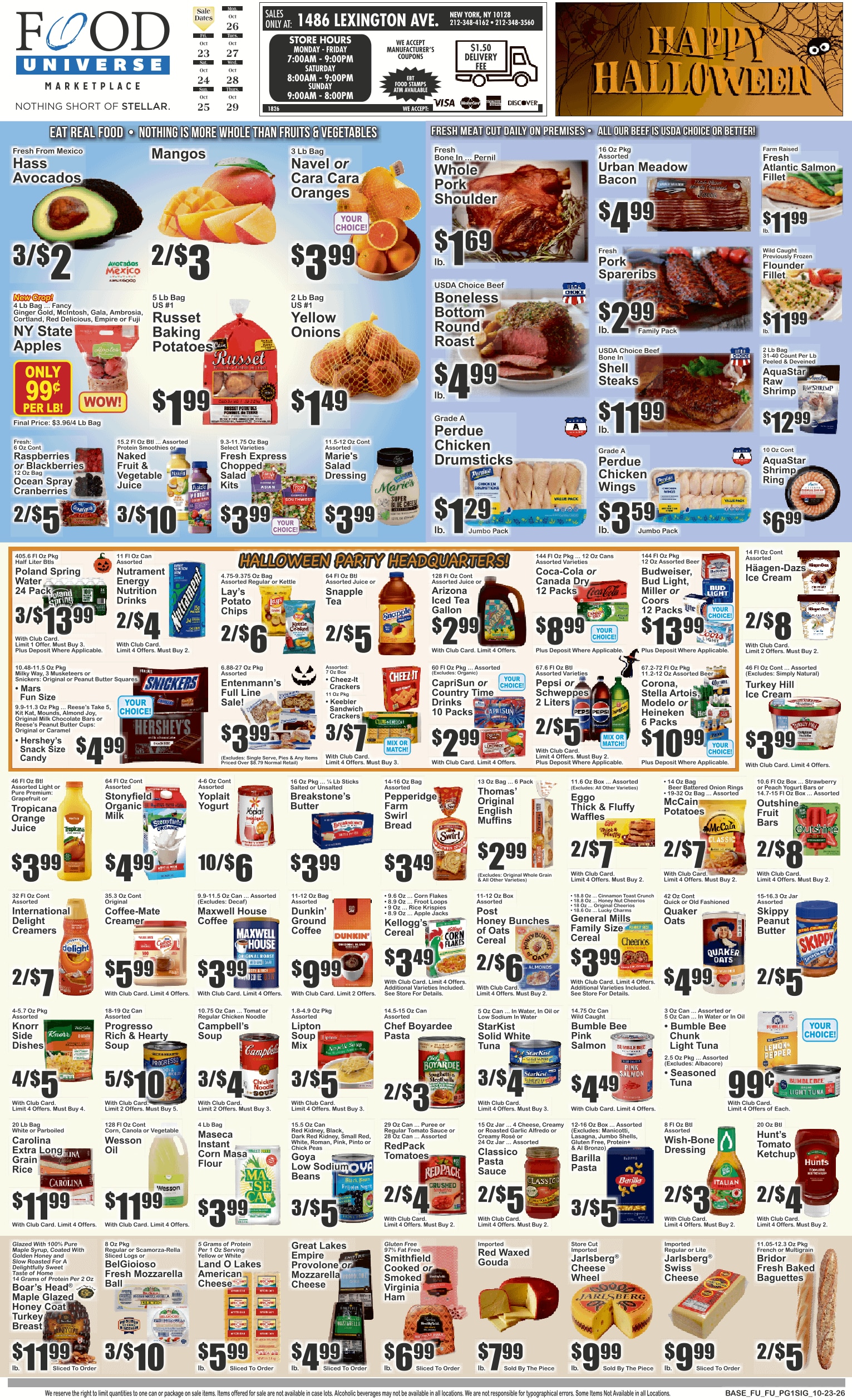 Food Universe (1486 Lexington Ave., New York, NY) 10/23 - 10/29 Preview Weekly Ad October 23 - 29, 2026