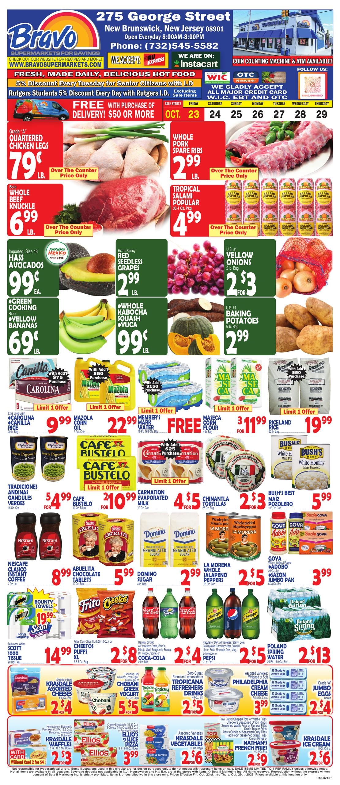 Bravo Supermarket (Coral Springs Area, FL) Weekly Ad October 23 - 29, 2026