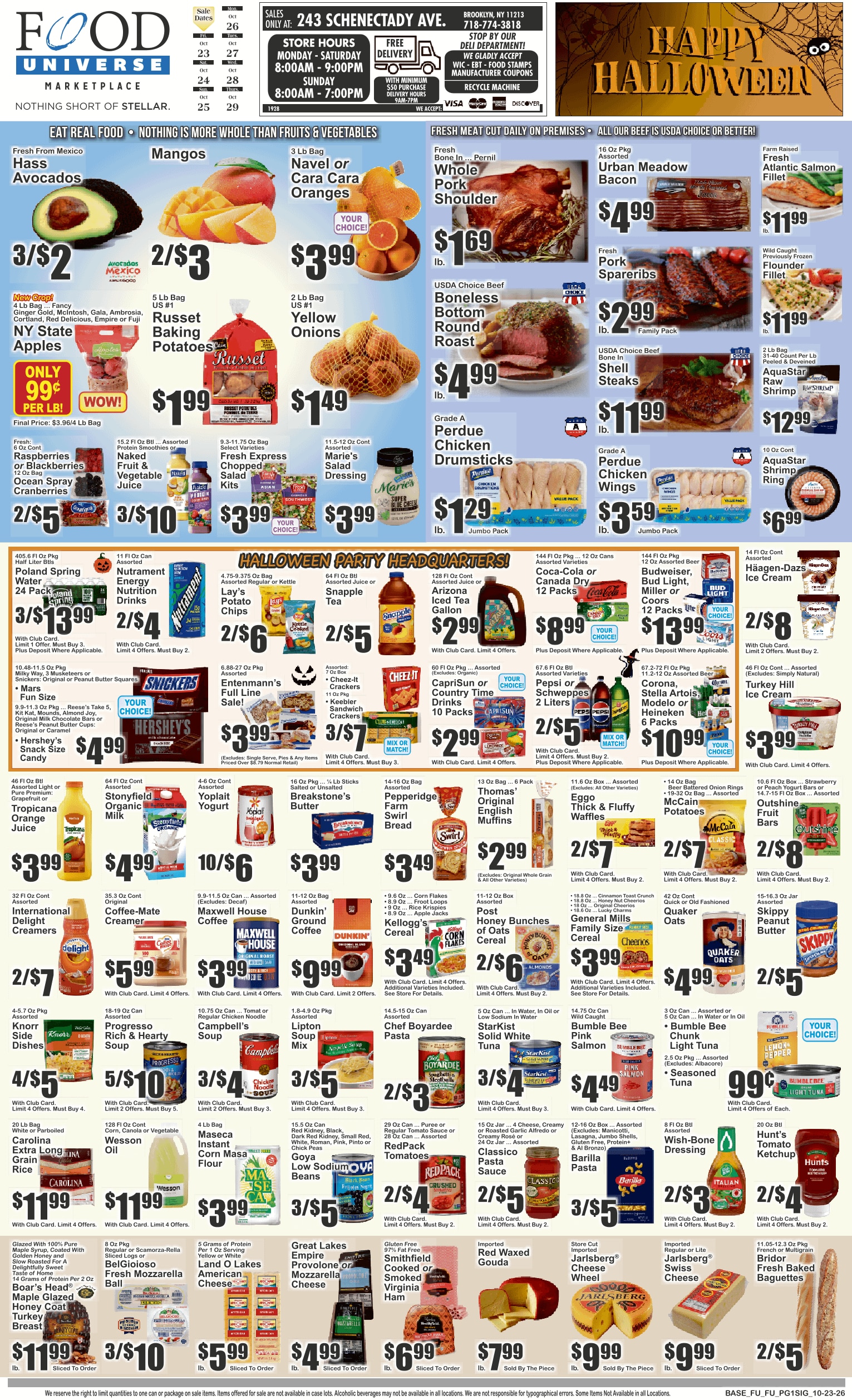 Food Universe (243 Schenactady Ave., Brooklyn, NY) 10/23 - 10/29 Preview Weekly Ad October 23 - 29, 2026