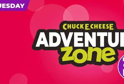 Chuck E. Cheese: Buy One, Get One Free Adventure Zone Admission on Tuesdays