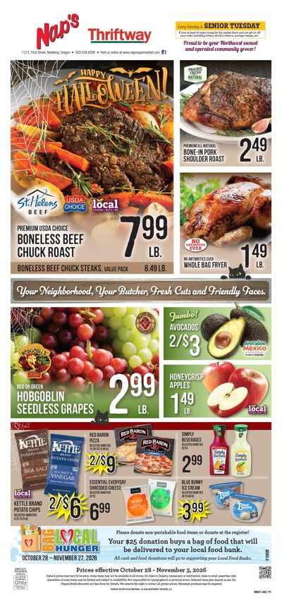 Nap's Thriftway (Newberg, OR) Weekly Ad October 28 - November 3, 2026