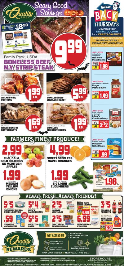Quality Foods (Commerce and other locations, GA) Weekly Ad October 28 - November 3, 2026