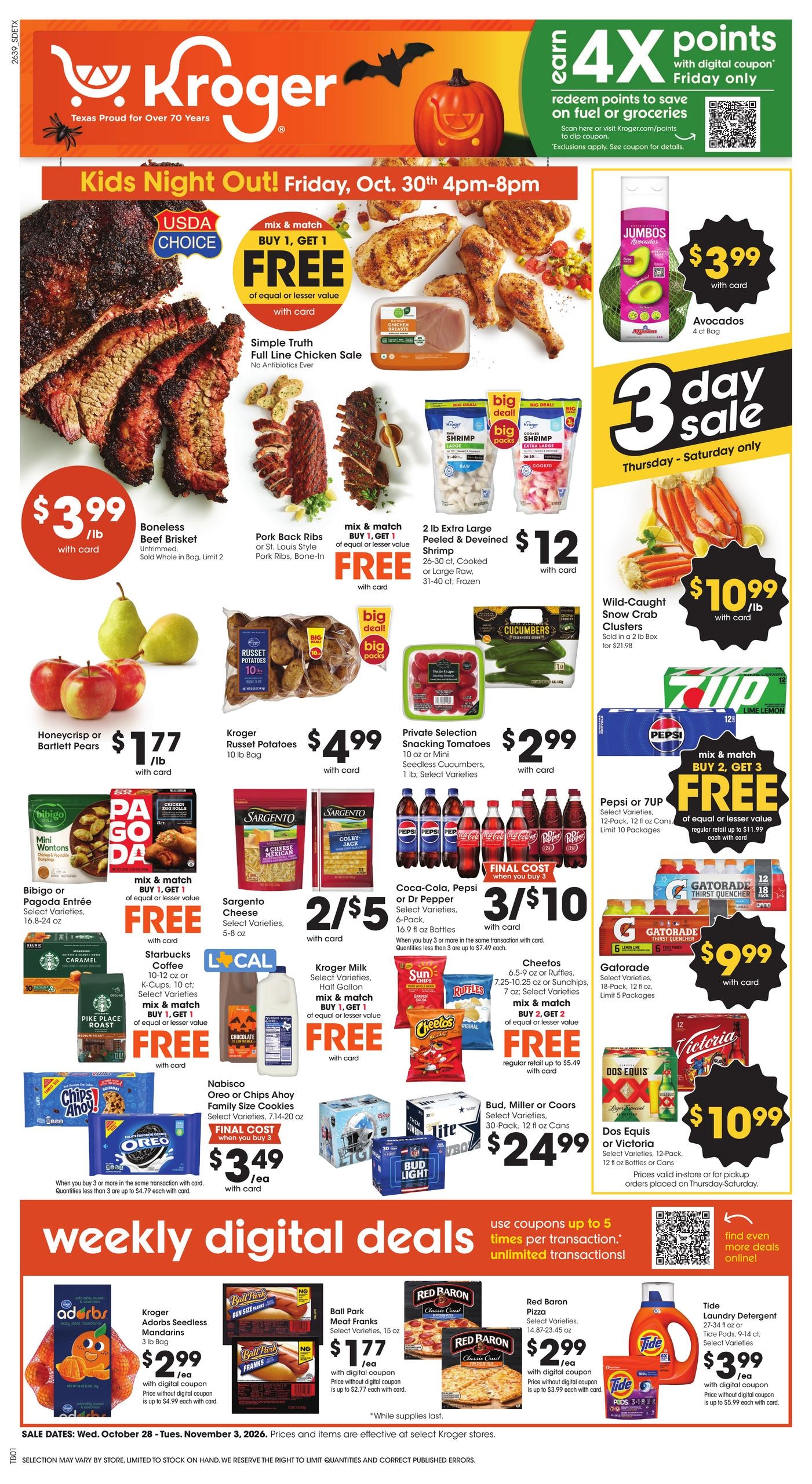 Kroger (Tyler Area, TX) Weekly Ad October 28 - November 3, 2026