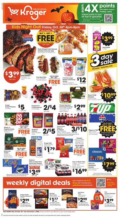 Kroger (Welsh Area, LA) Weekly Ad October 28 - November 3, 2026