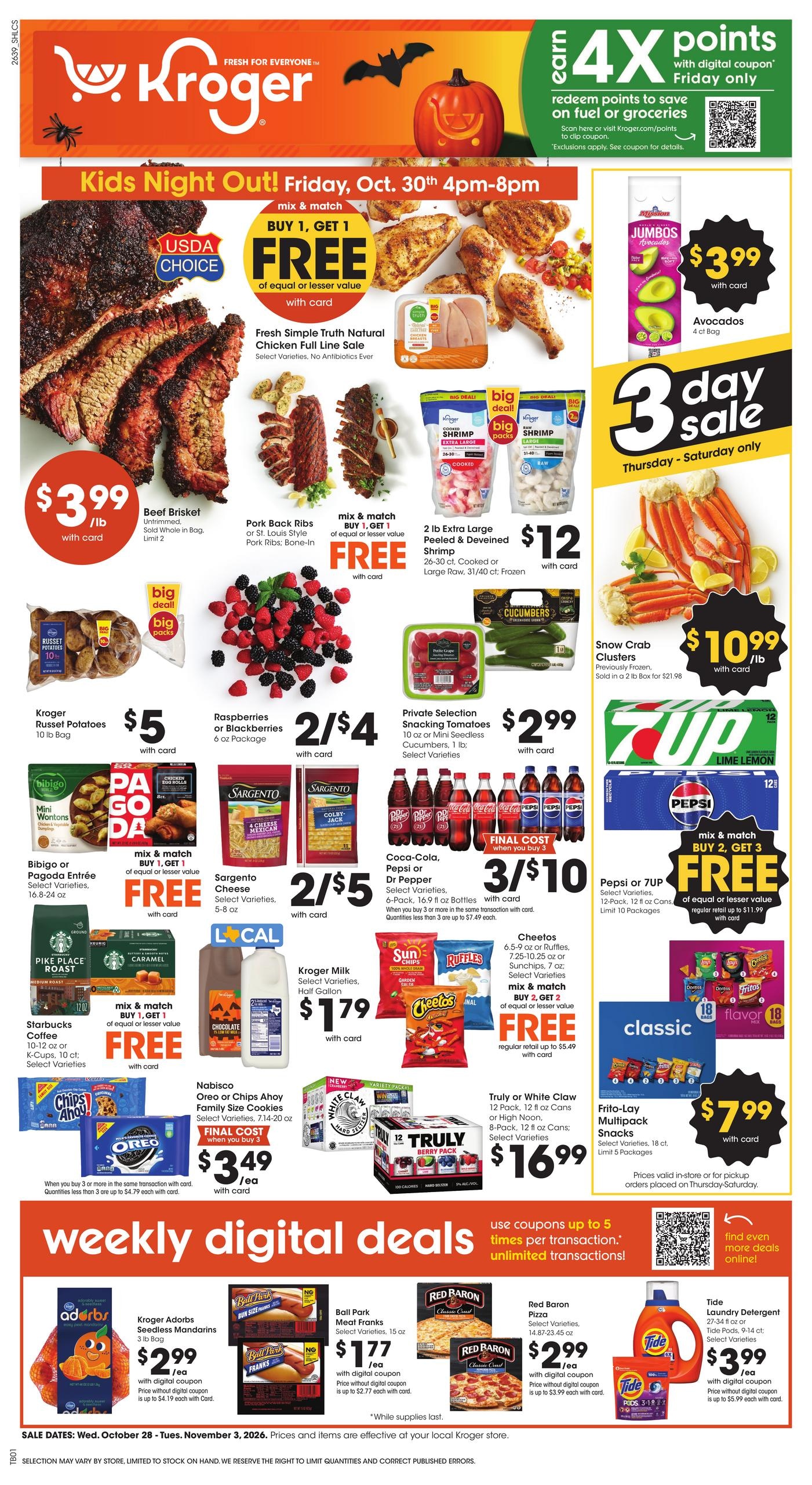 Kroger (Welsh Area, LA) Weekly Ad October 28 - November 3, 2026