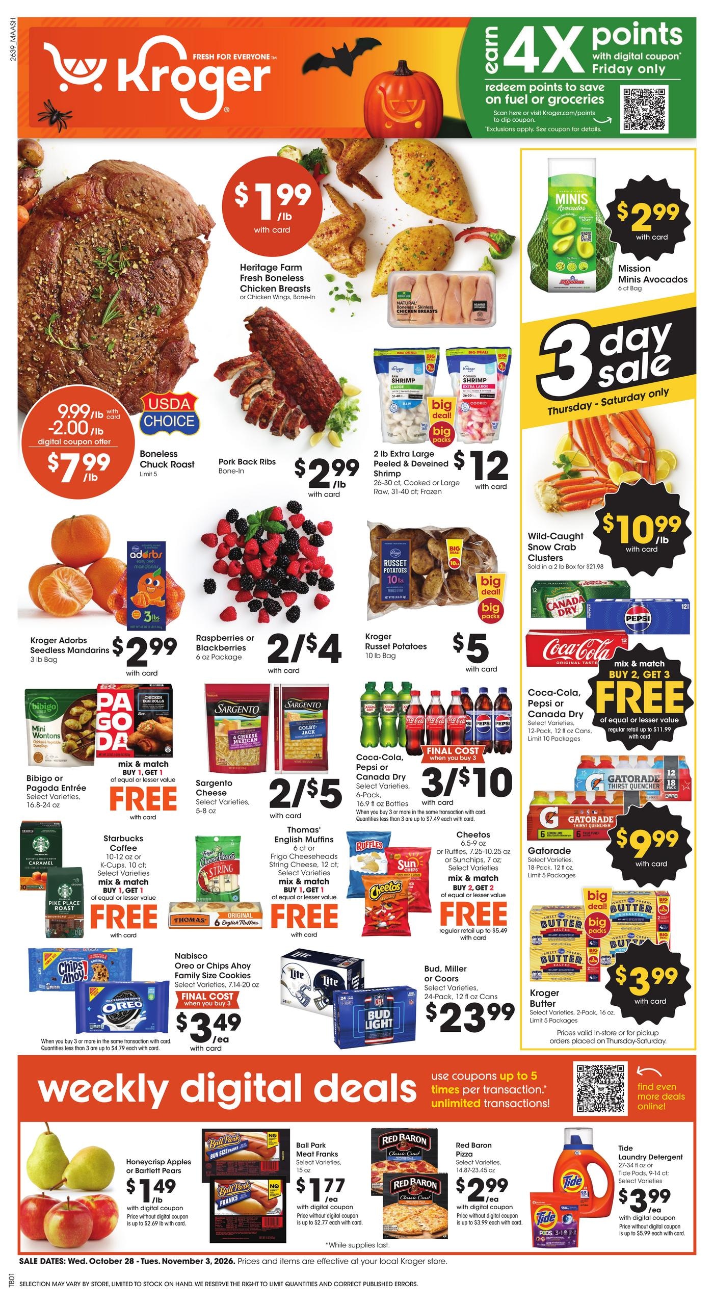 Kroger Weekly Ad October 28 - November 3, 2026