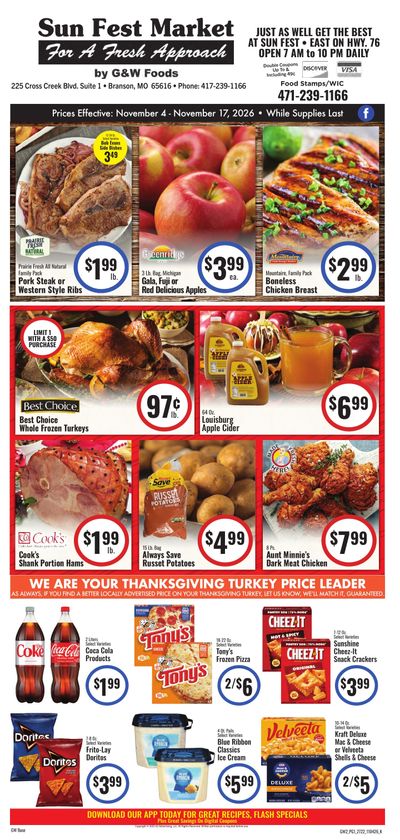 Sun Fest Market (Branson, MO) Weekly Ad November 4 - 17, 2026