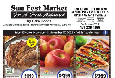 Sun Fest Market (Branson, MO) Weekly Ad November 4 - 17, 2026
