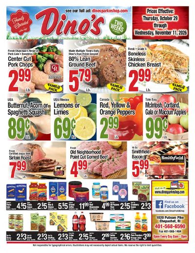 Dino's Park-n-Shop Weekly Ad October 29 - November 11, 2026