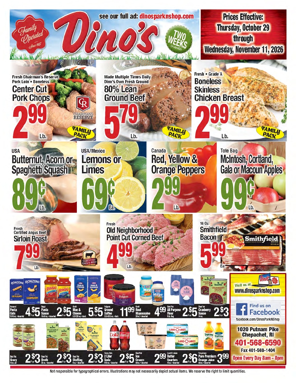 Dino's Park-n-Shop Weekly Ad October 29 - November 11, 2026