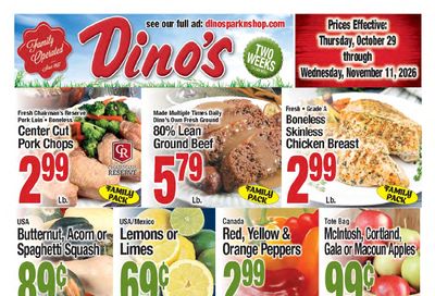 Dino's Park-n-Shop Weekly Ad October 29 - November 11, 2026