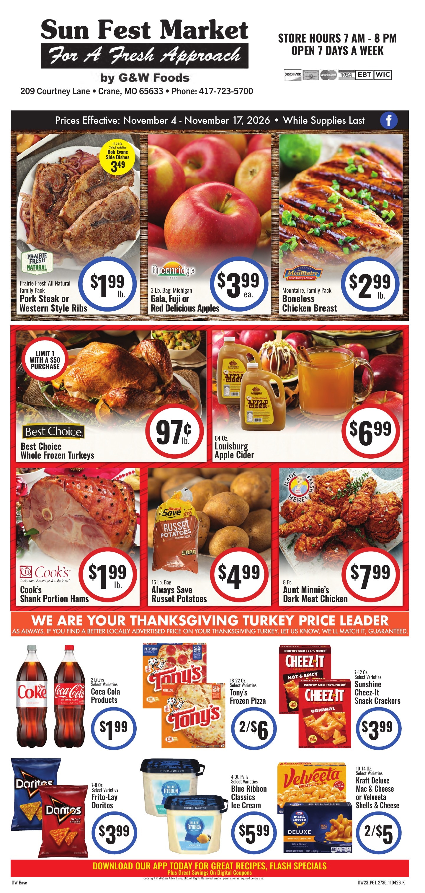 Sun Fest Market (Crane, MO) Weekly Ad November 4 - 17, 2026