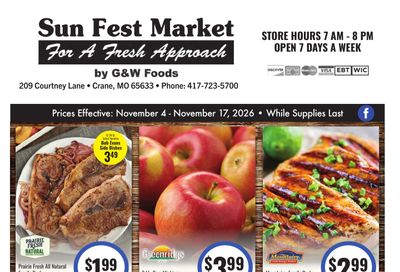 Sun Fest Market (Crane, MO) Weekly Ad November 4 - 17, 2026