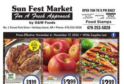 Sun Fest Market (Holiday Island, AR) Weekly Ad November 4 - 17, 2026