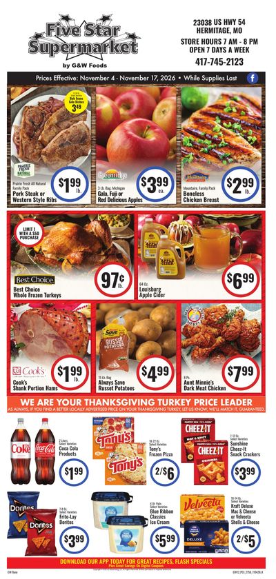GW 5 Star Super Market Weekly Ad November 4 - 17, 2026