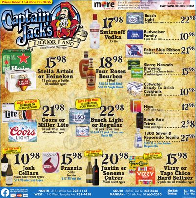 Captain Jack's Liquor Land Weekly Ad November 4 - 10, 2026