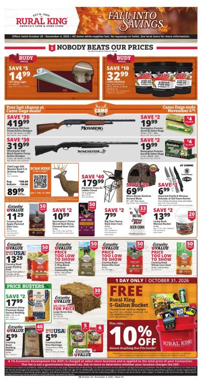 Rural King (Paducah Area, KY) Weekly Ad October 29 - November 4, 2026