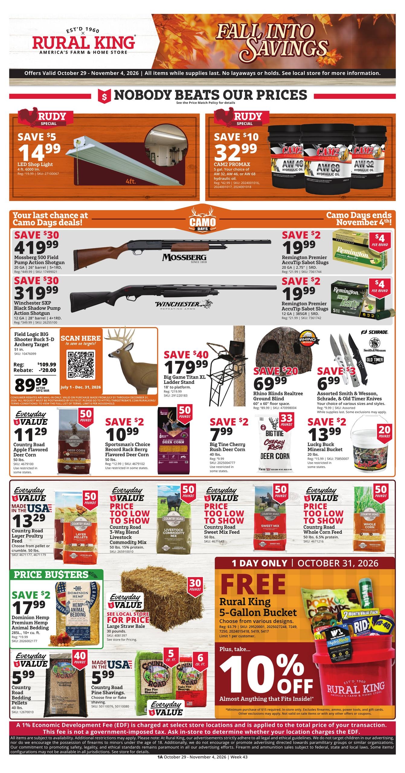 Rural King (Paducah Area, KY) Weekly Ad October 29 - November 4, 2026